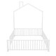 preview thumbnail 4 of 8, White Metal Full Size House Bed with Guardrail, Kids Bed with Headboard