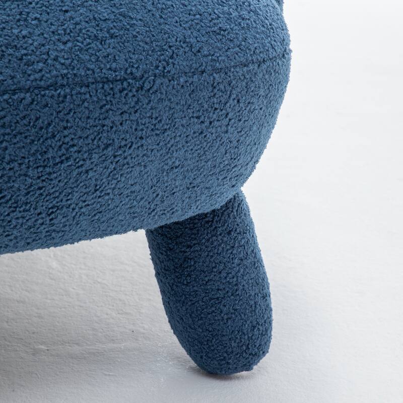 SEYNAR Modern Faux Sherpa Upolstered High Back Armless Accent Chair