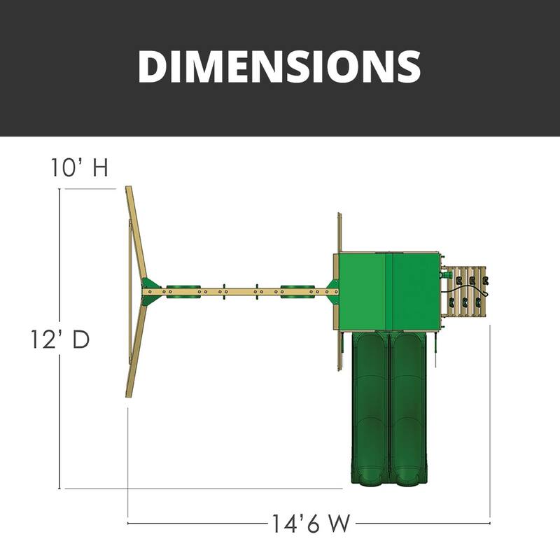 Gorilla Playsets Sweetwater Deluxe Wood Swing Set with Dual Slides