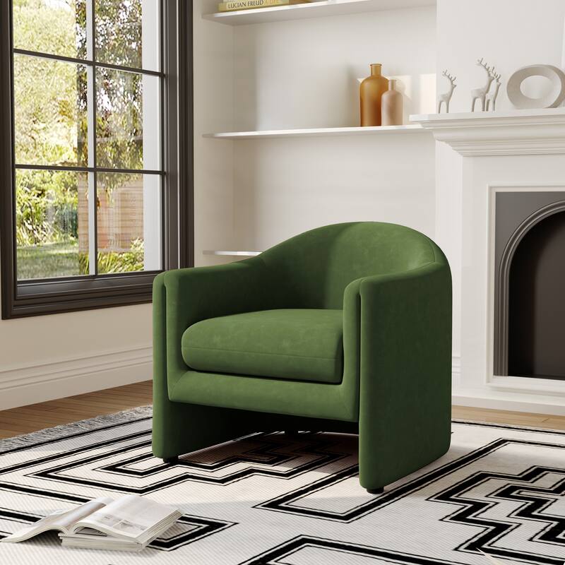 Modern Upholstered Barrel Accent Chair