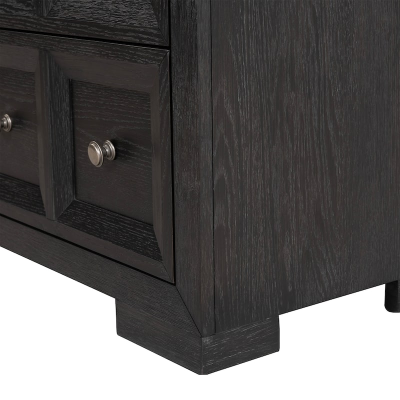 Furniture of America Durem Modern Classic 3-Piece Solid Wood Panel Bedroom Set with 2-Drawer Oversized Nightstand