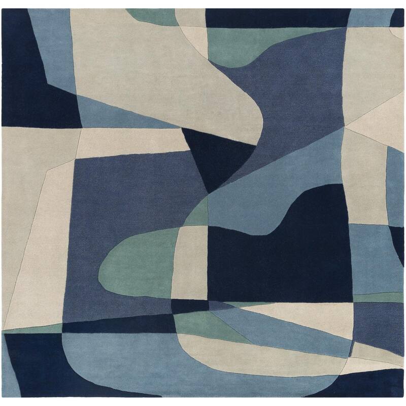 Livabliss Forum Glam Area Rug - 9'9" x 9'9" Square - Blue