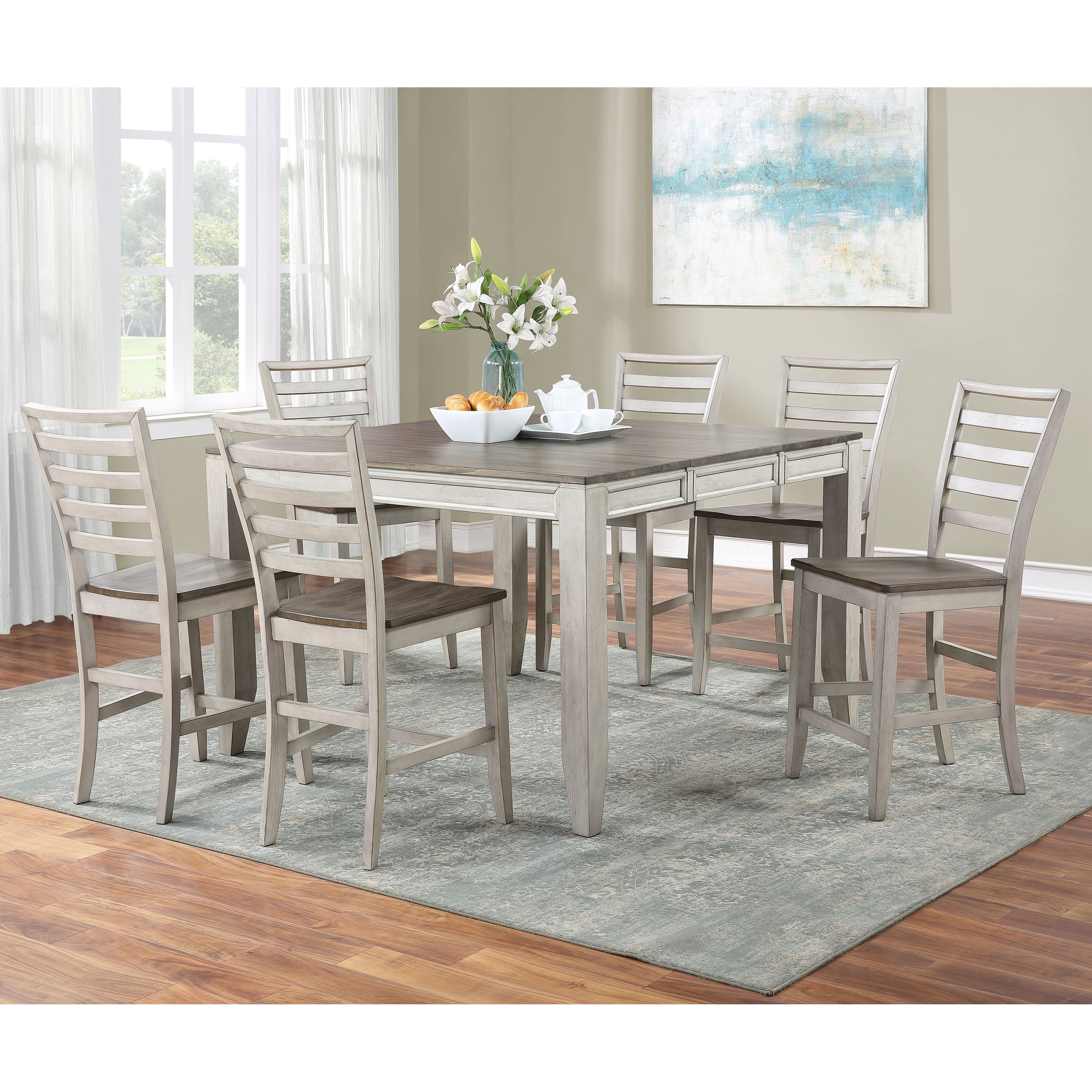 Two tone counter height dining set cheap