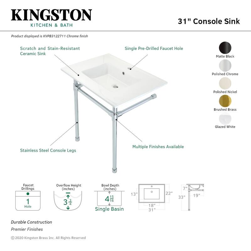 Kingston Brass Dreyfuss 31" Wide Console Sink Set
