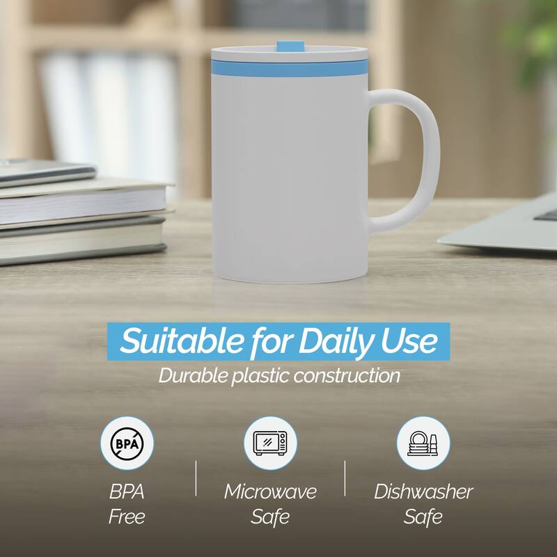 Copco Iconic Plastic Double Wall Insulated Desk Mug with Lid - 16 oz