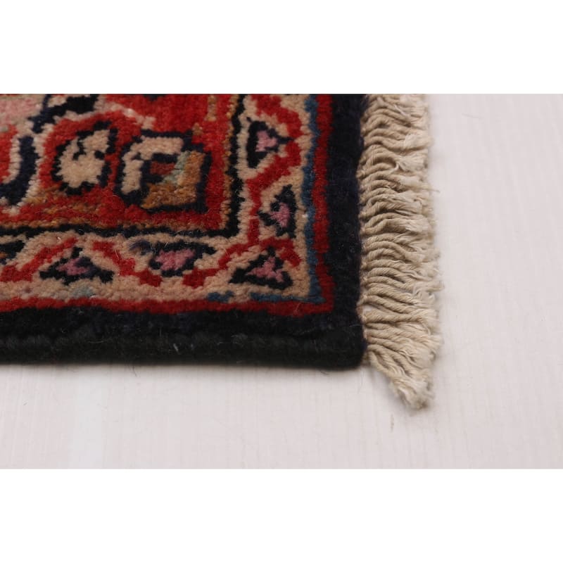 ECARPETGALLERY Hand-knotted Andelz Navy, Red Wool Rug - 3'5 x 11'7