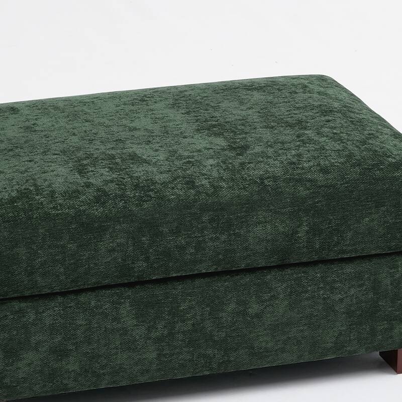 41" W Modern Rectangle Chenille Ottoman