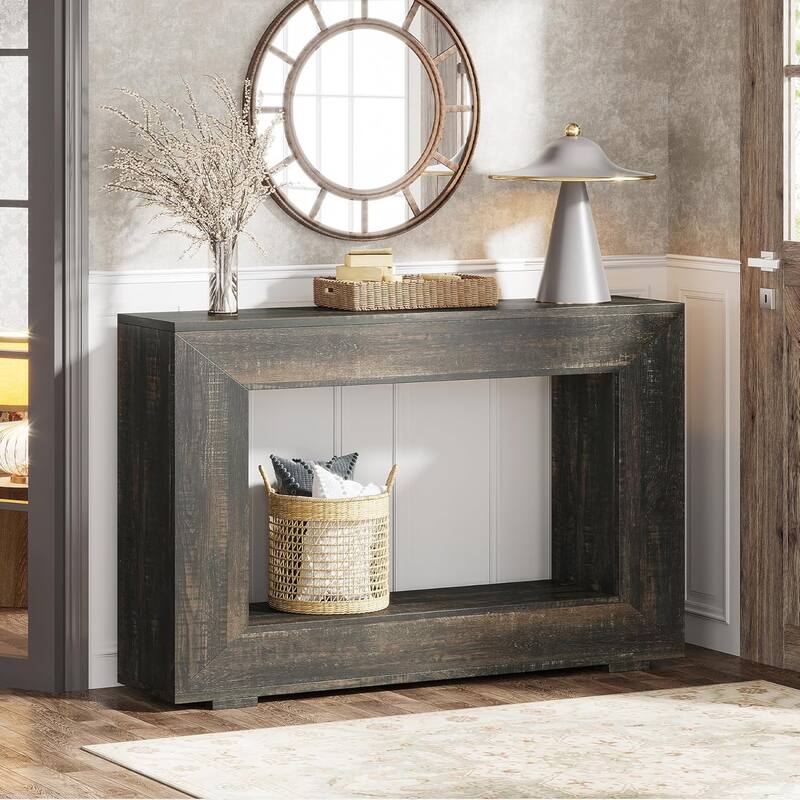 47" Farmhouse Entryway Console Table with Storage for Living Room, Entrance