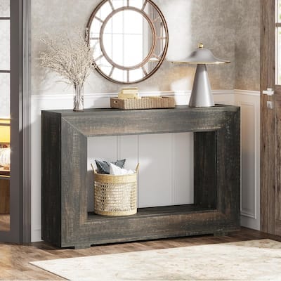 47" Farmhouse Entryway Console Table with Storage for Living Room, Entrance