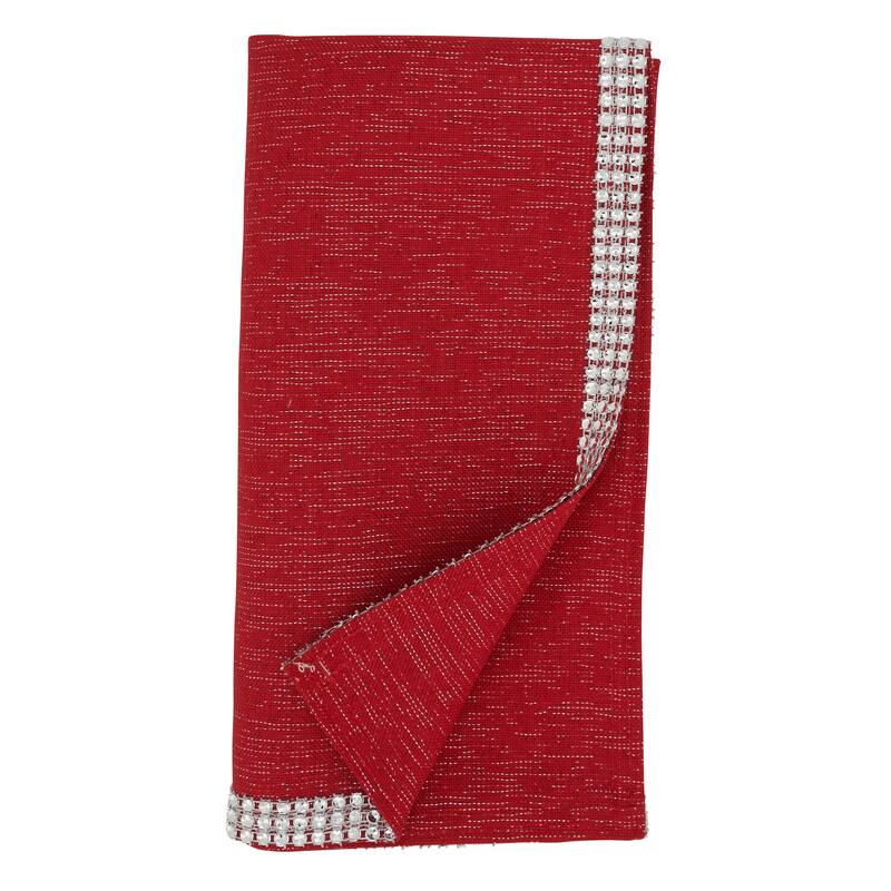 Jeweled Studded Border Napkin - Set of 4 pcs