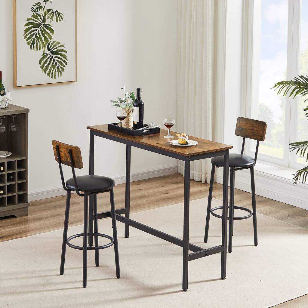Bar Table Set with 2 Bar