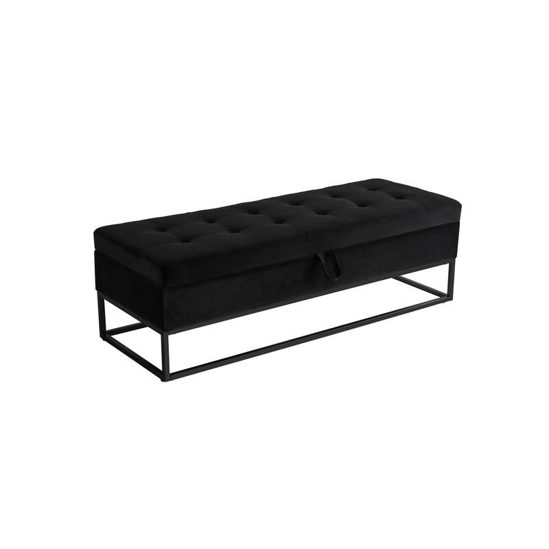 Metal Base Bed Bench with Storage