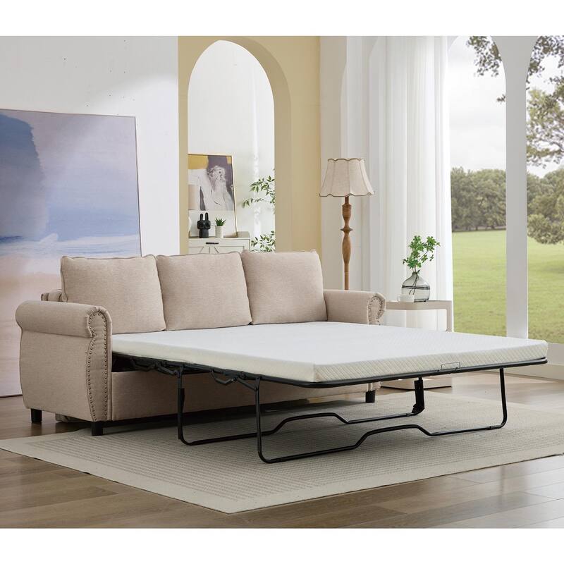 81.5" 2-in-1 Queen Convertible Sleeper Sofa Bed