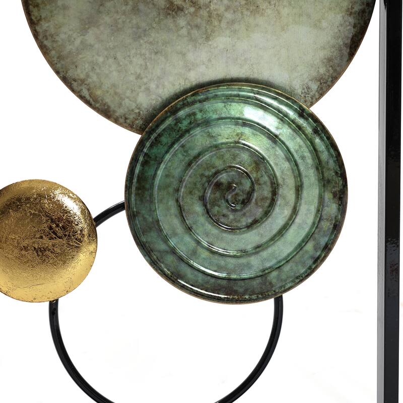 Modern Gold and Green Metal Wall Decor (Set of 2)