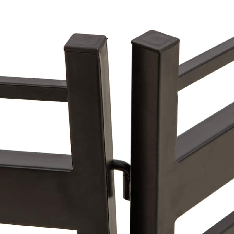 Sunjoy Solar Garden Border Fencing 2A Metal Fence Panel Outdoor Decorative Garden Fences (5-pack) - Brown-Style A