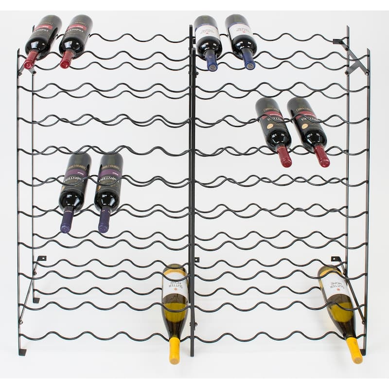 Freestanding 10tier Black Metal 100bottle Wine Rack Bed Bath