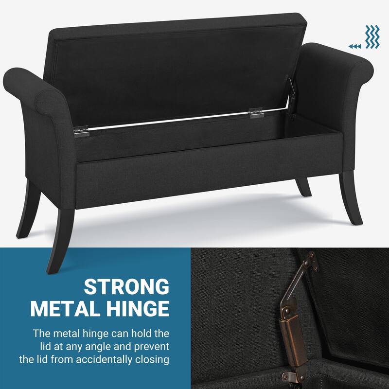 Yaheetech Modern Fabric Tufted Storage Bench with Cushioned Ottoman
