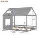 preview thumbnail 36 of 34, Full House Bed with Roof & Window - Pine Wood Support for Kids