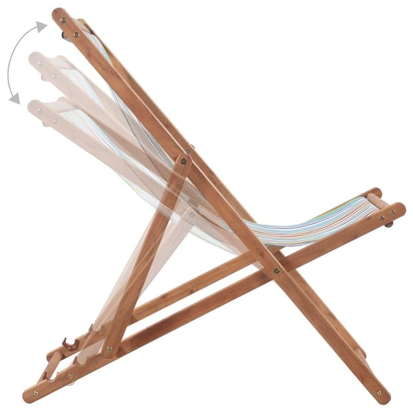 Shop Vidaxl Folding Beach Chair Fabric And Wooden Frame Multicolor Overstock 27991892
