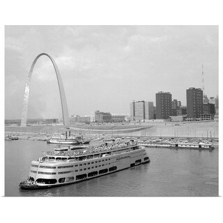 Shop &quot;1960&#39;s St. Louis Missouri Gateway Arch Skyline Mississippi River Ss Admiral Casino&quot; Poster ...