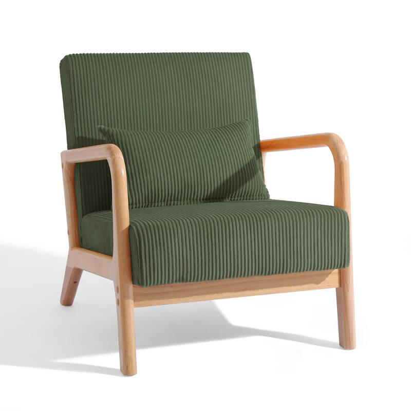 2 Set Upholstered Lounge Arm Chair with Pillow - Set of 2