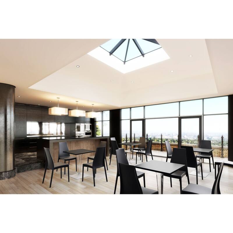 37" Black Outdoor Patio Solid High Back Dining Chair