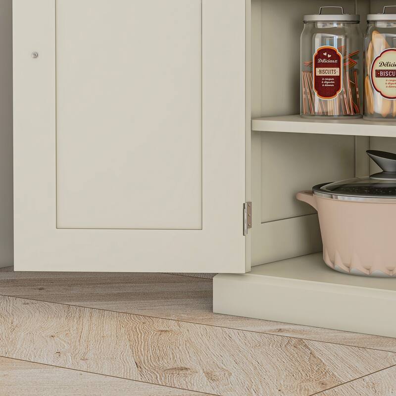 HOMCOM 72" Kitchen Pantry Cabinet, Freestanding Tall Storage Cabinet, Traditional Kitchen Cabinet with 4 Doors