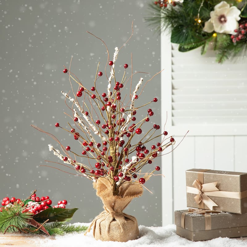 Glitzhome Pinecone Berry Table Tree Americana Centerpieces