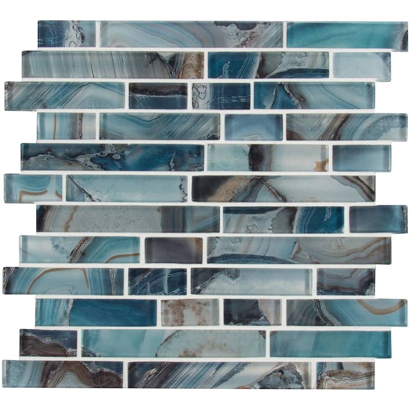 Ackland AKM-G-12X12IL-CA 12" x 12" Glass and Marble and Metal and - Mystic Lazora