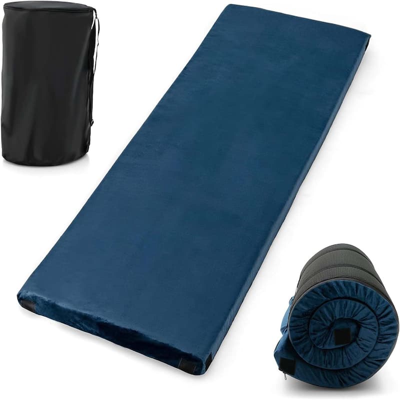 Memory Foam Sleeping Pad Floor Mattress Portable Camping Mattress - Blue