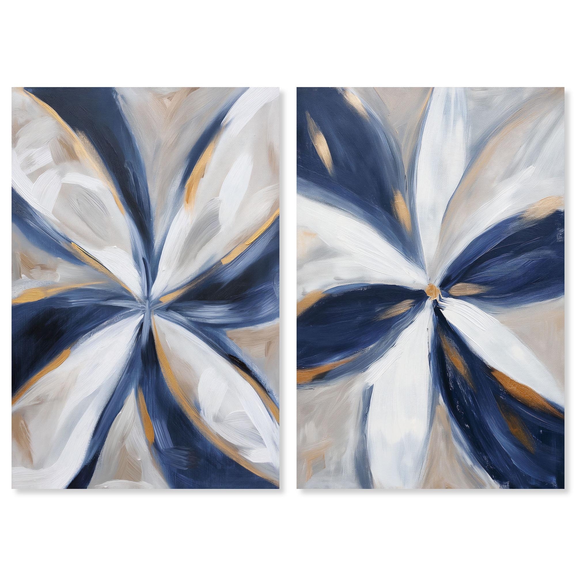 Blue Blossom Set Canvas Set of 2 by Art Remedy, Gallery Wrapped