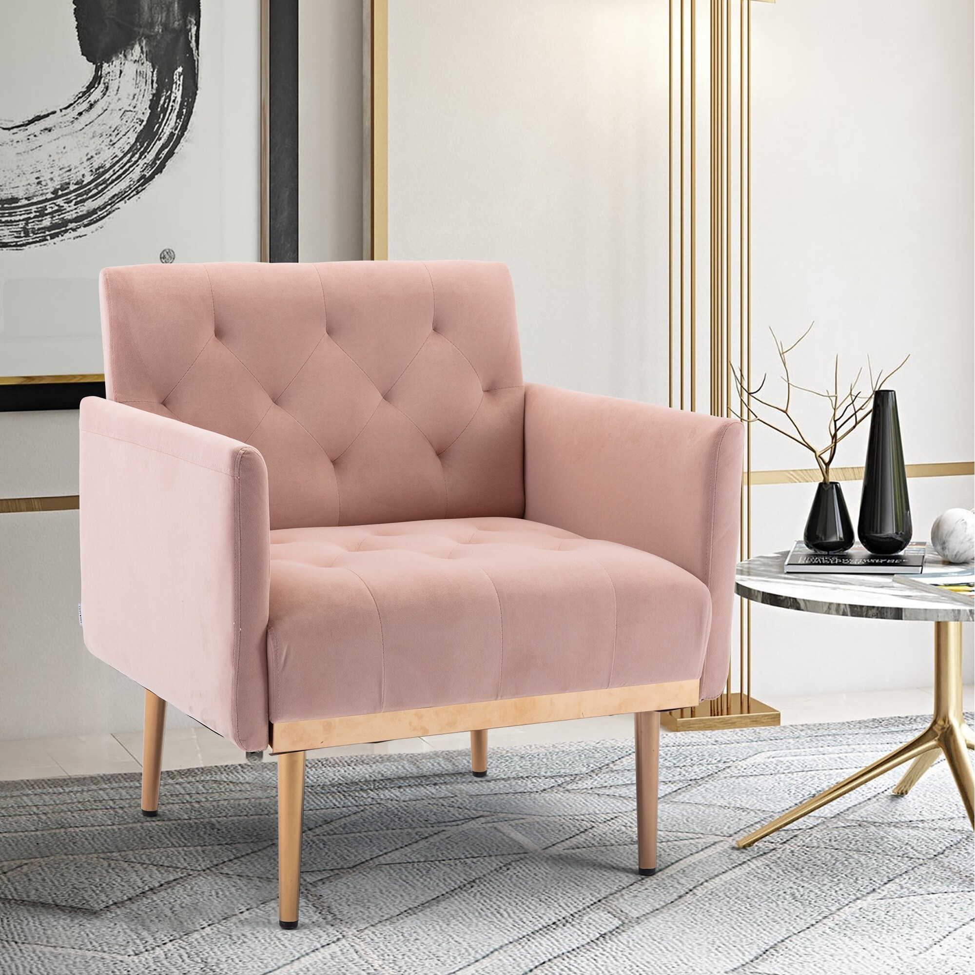 Modern pink accent sale chair