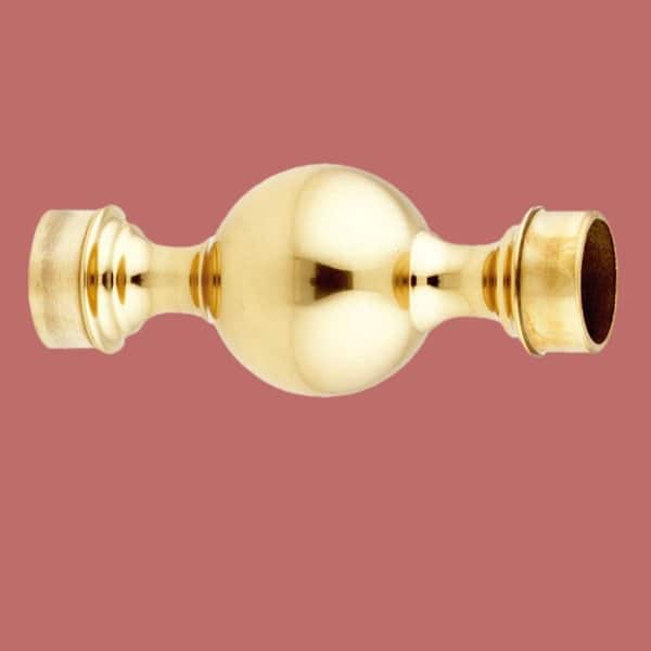 slide 2 of 2, Lacquered Brass Ball Joint Connector - Fits 2" Tubing - Durable Fitting by Renovators Supply