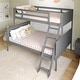 preview thumbnail 29 of 68, Convertible Solid Wood Bunk Bed Frame for Kids with Ladder, No Box Spring Needed Gray - Full