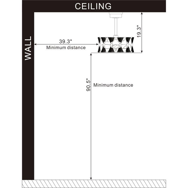 Matte Black and Gold 16 Inch Modern Fandelier