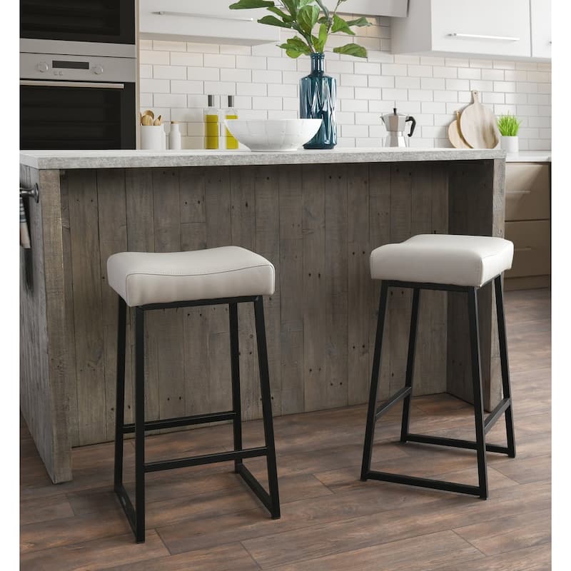Amber 26" Counter Stool Beige (Set of 2) by Kosas Home - Seat height 26"