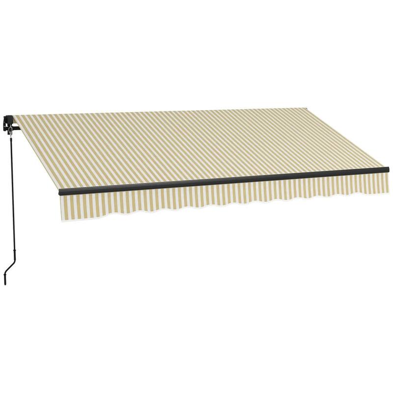 12'x10' Retractable Awning,UV Resistant Sunshade Shelter for Deck,Yard