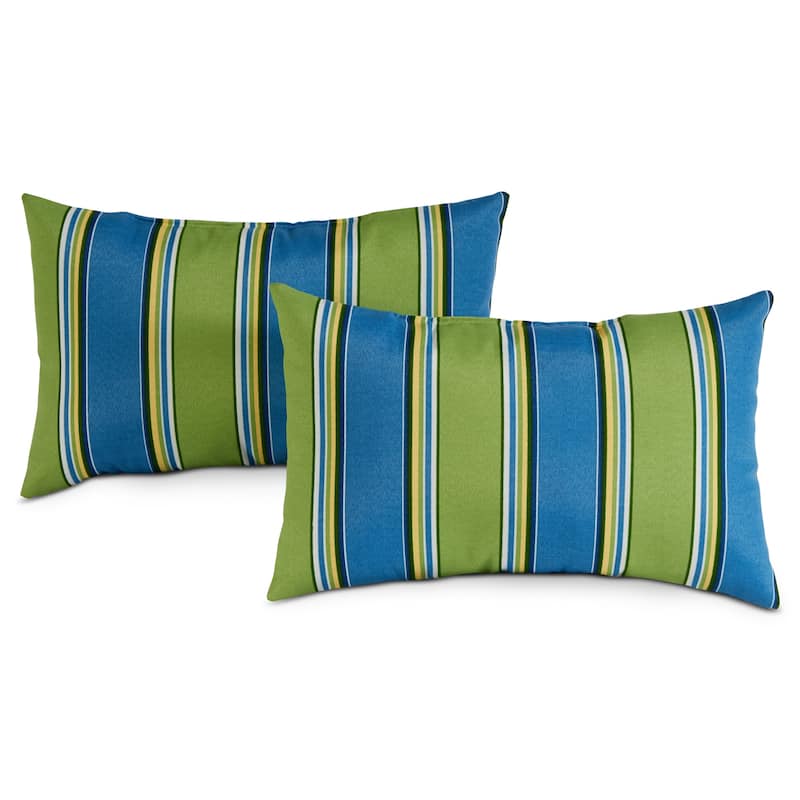 Cayman Stripe 19x12-inch Outdoor Lumbar Pillows (Set of 2)
