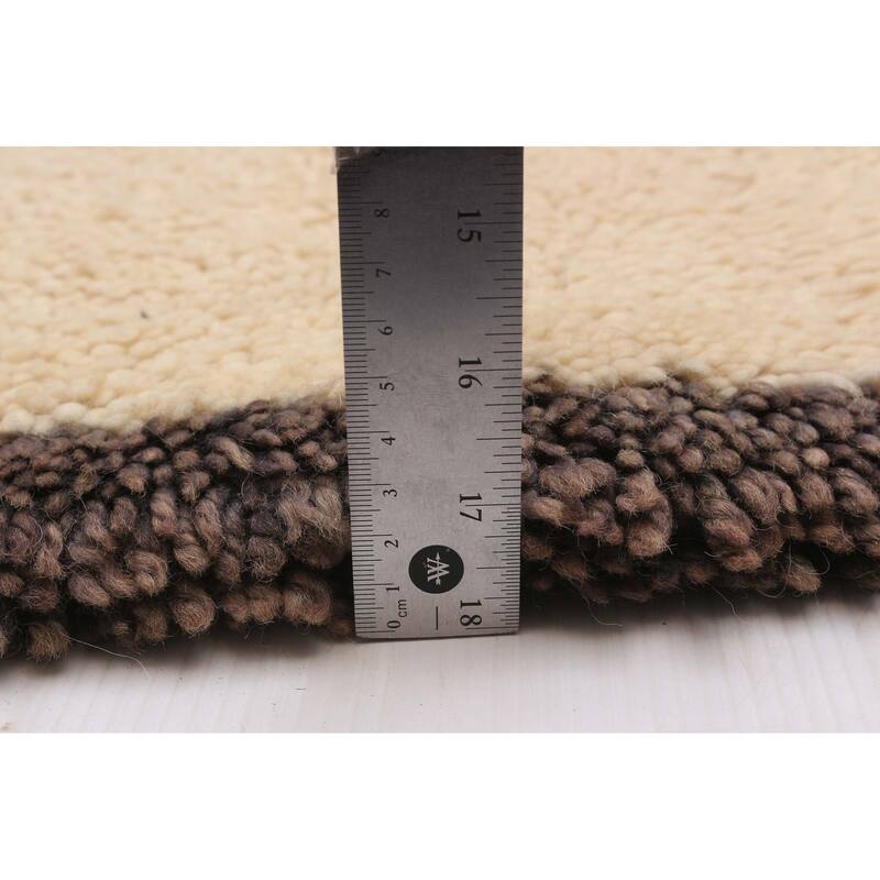 ECARPETGALLERY Hand-knotted Beni Ourain Cream Wool Rug - 5'7 x 9'2