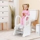 preview thumbnail 3 of 6, 2-Tier Step Stool for Kids, Toddler Step Stool for Bathroom Sink - White