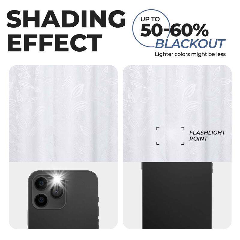 Superior Leaves Machine Washable Room Darkening Curtains with Back Tabs, Set of 2