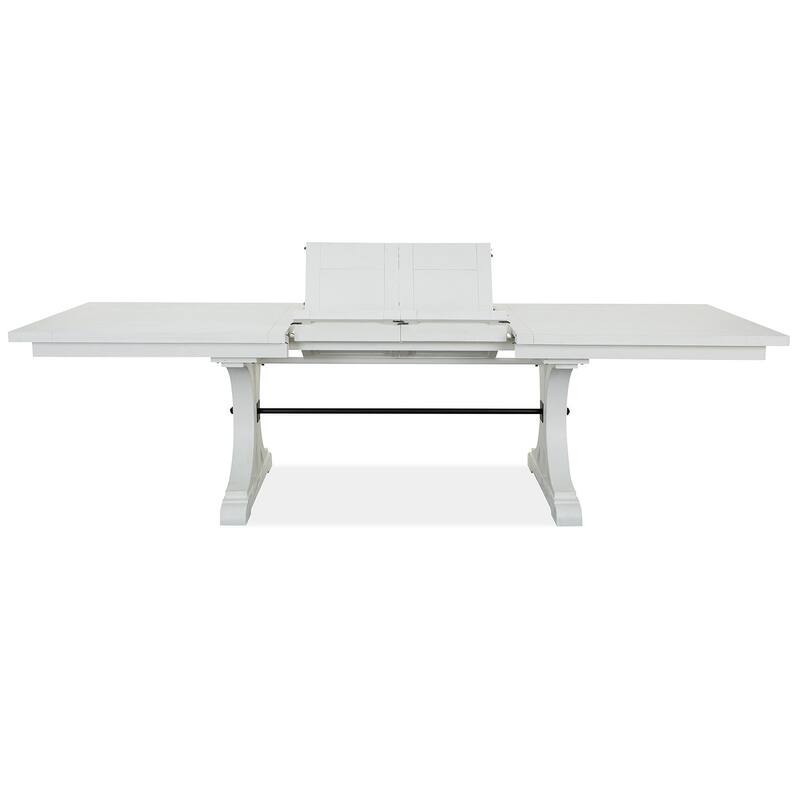 Magnussen Home Harper Springs Silo White Extendable Trestle Dining Table - 40''W x 80''D x 30''H