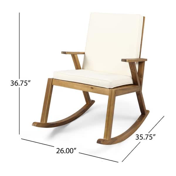 Shop Champlain Outdoor Acacia Wood Rocking Chair With Water Resistant Cushions Set Of 2 By Christopher Knight Home Overstock 21133398