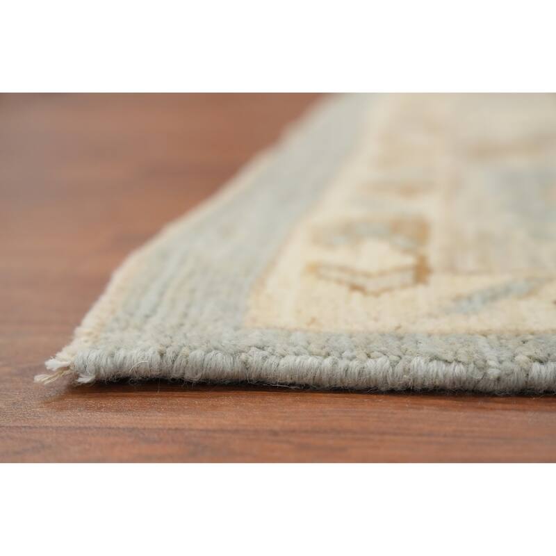 Hand Knotted Oriental 100% Wool Carpet Transitional All-Over Greys & Charcoal Oushak Area Rug - 9' 9'' X 8' 3''
