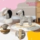 preview thumbnail 6 of 7, Qaba Kids Rocking Horse, Zebra Shaped Ride on Horse with Realistic Sound