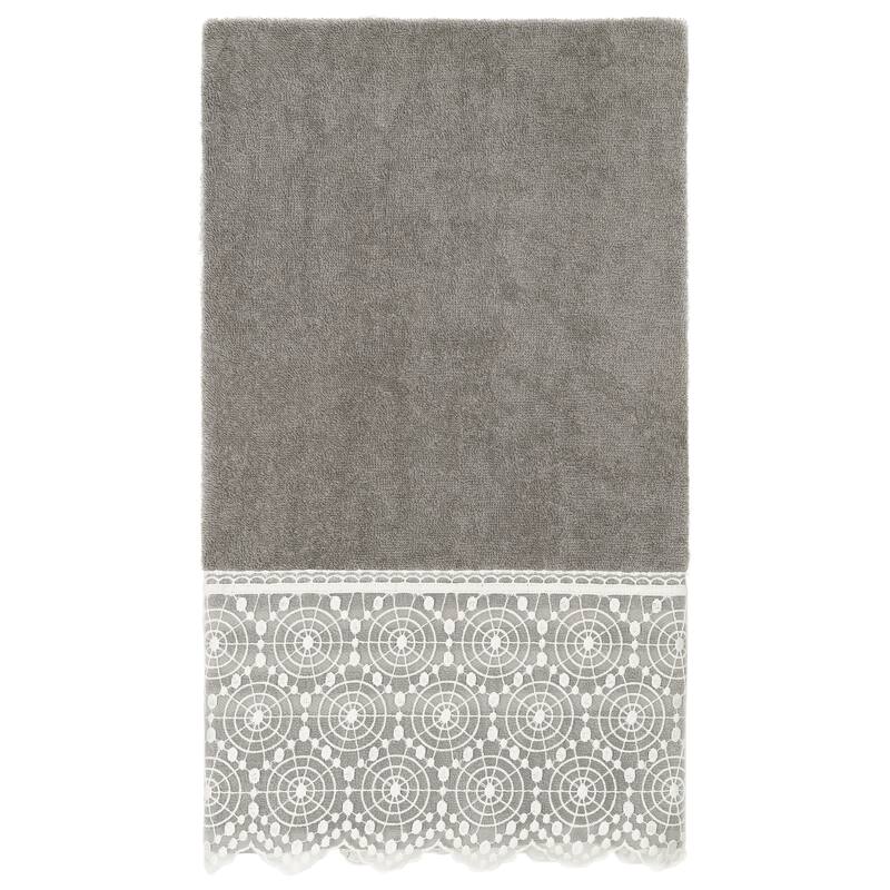 Authentic Hotel and Spa 100% Turkish Cotton Arian 3PC Cream Lace Embellished Towel Set