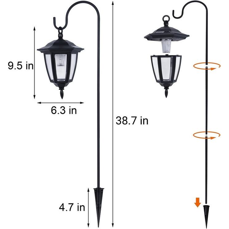 2 Pack Solar Hanging Lights Outdoor, Solar Powered