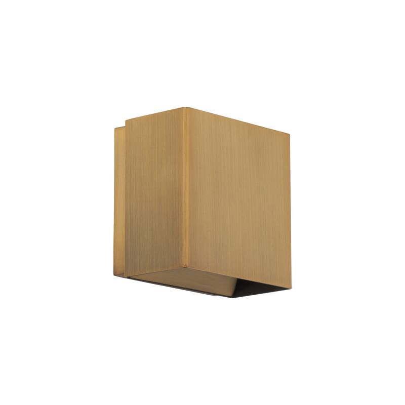 Boxi 5in LED Wall Sconce 3-CCT 2700K-3000K-3500K - 2700K - Aged Brass