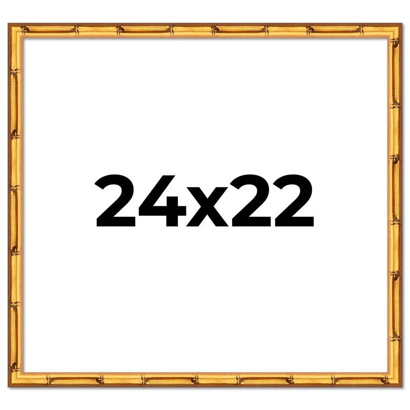 24x22 Frame Gold Bamboo Solid Wood Picture Frame | 1 Inch Moulding