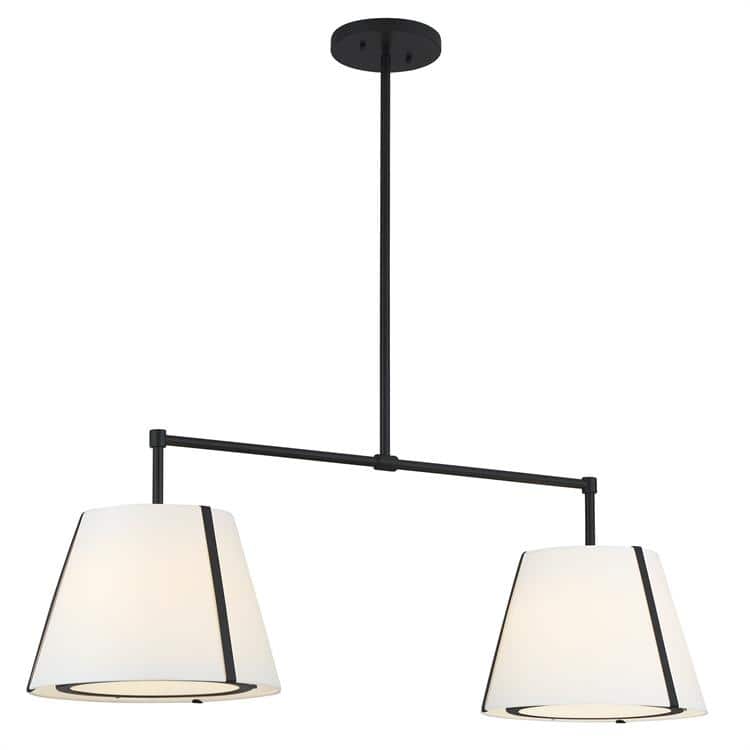Fulton 4 Light Black Linear Chandelier - 45.75'' W x 15.25'' H x 14.25'' D
